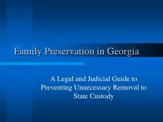 Family Preservation in Georgia