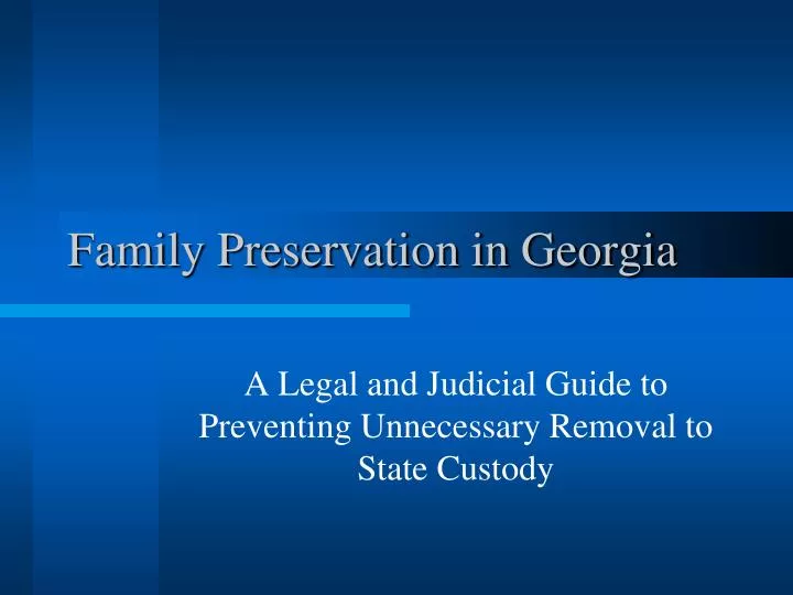 a legal and judicial guide to preventing unnecessary removal to state custody