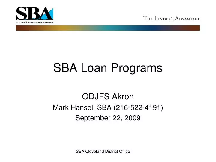 sba loan programs