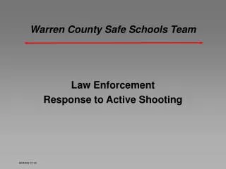 Warren County Safe Schools Team