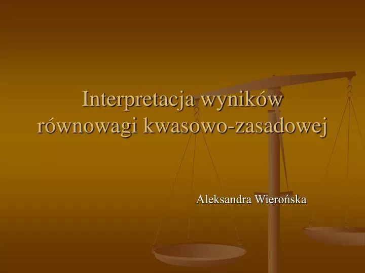 interpretacja wynik w r wnowagi kwasowo zasadowej