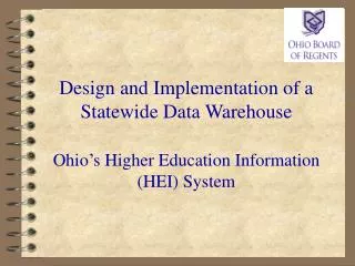 Overview of State Higher Education in Ohio