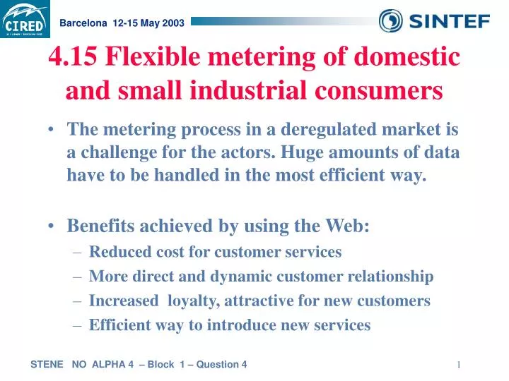 4 15 flexible metering of domestic and small industrial consumers