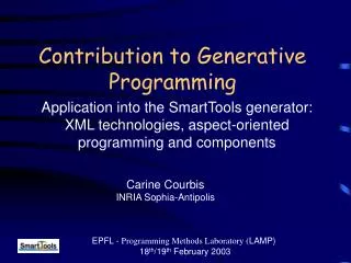 Contribution to Generative Programming