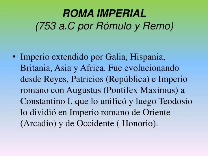 roma imperial 753 a c por r mulo y remo