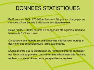 donnees statistiques