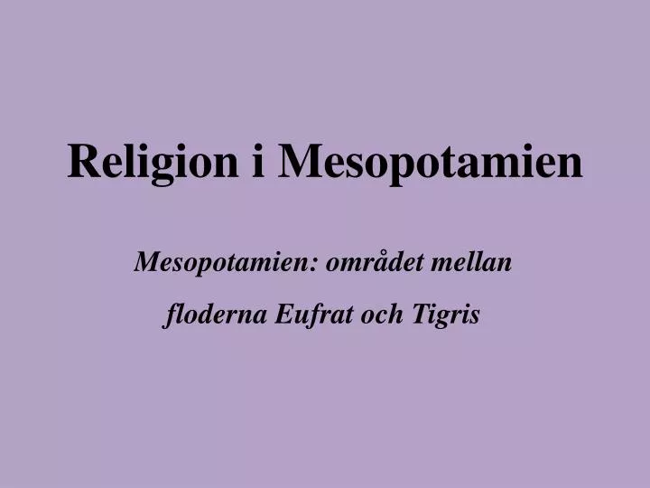 religion i mesopotamien
