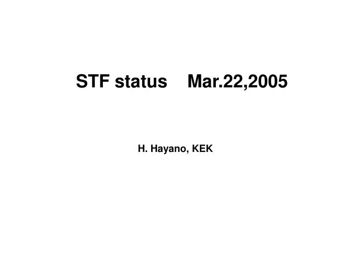 stf status mar 22 2005