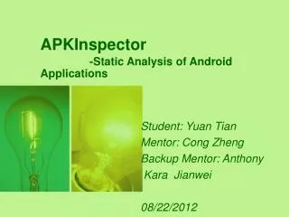 APKInspector -Static Analysis of Android Applications