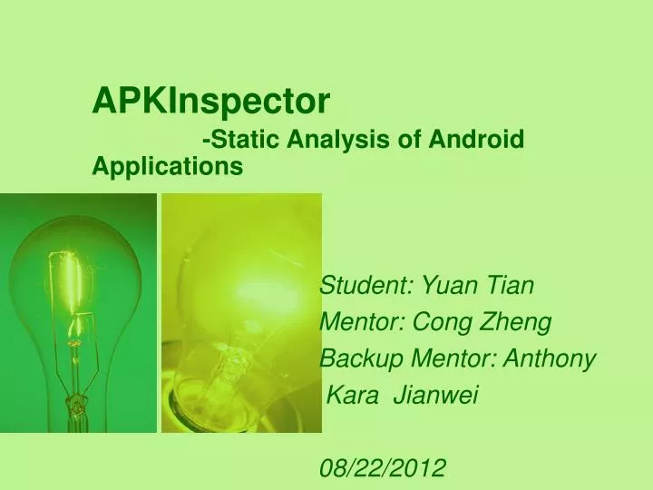 apkinspector static analysis of android applications