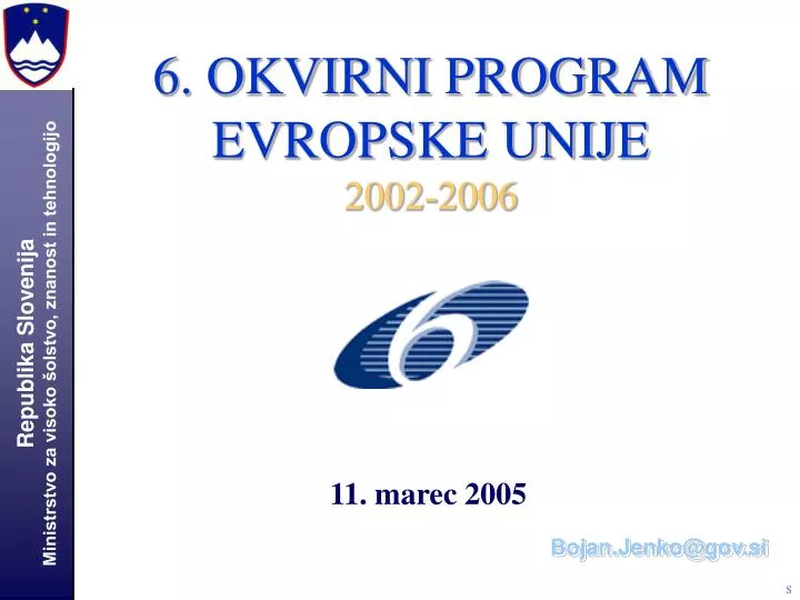 6 okvirni program evropske unije 2002 2006