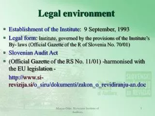Legal environment