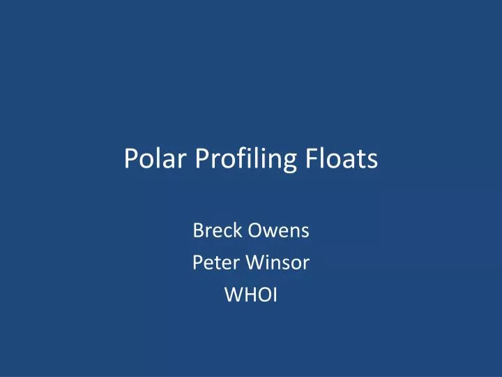 polar profiling floats