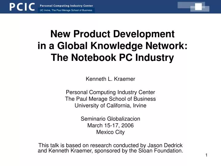 new product development in a global knowledge network the notebook pc industry