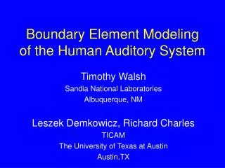 Boundary Element Modeling of the Human Auditory System