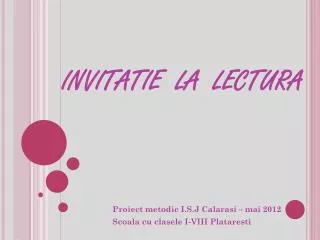 invitatie la lectura