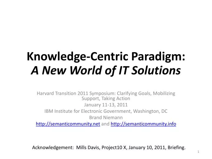 knowledge centric paradigm a new world of it solutions