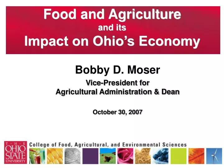food and agriculture and its impact on ohio s economy