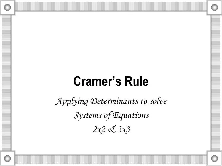 cramer s rule