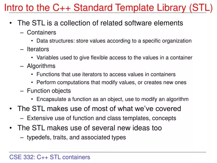 intro to the c standard template library stl