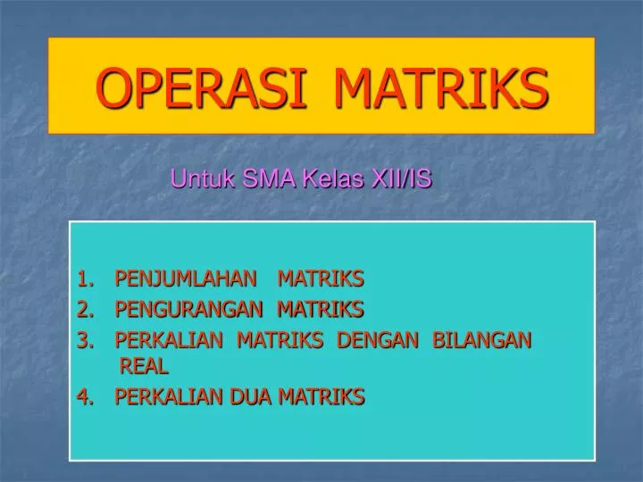 operasi matriks