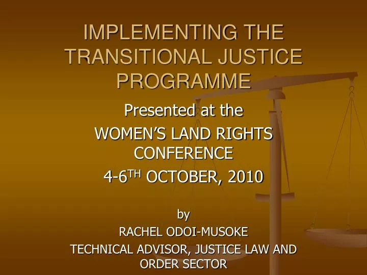implementing the transitional justice programme
