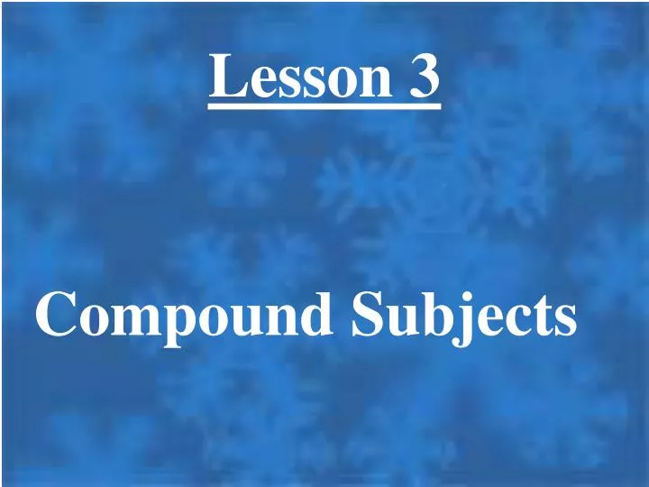 compound subjects