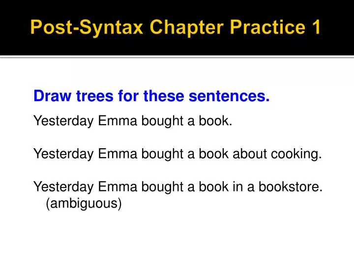 post syntax chapter practice 1