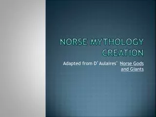 Norse Mythology Creation