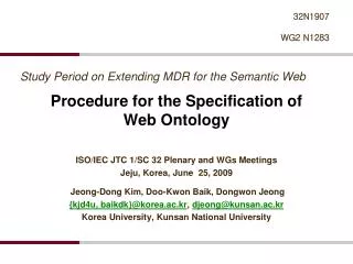 Procedure for the Specification of Web Ontology