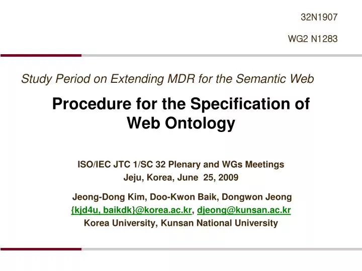 procedure for the specification of web ontology
