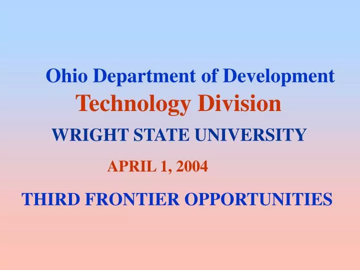 ohio department of development technology division
