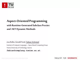 Aspect-Oriented Programming with Runtime-Generated Subclass Proxies and .NET Dynamic Methods