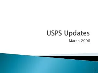 USPS Updates