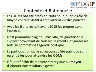 contexte et rationnelle