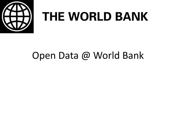 open data @ world bank