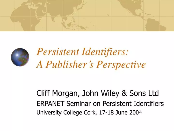 persistent identifiers a publisher s perspective