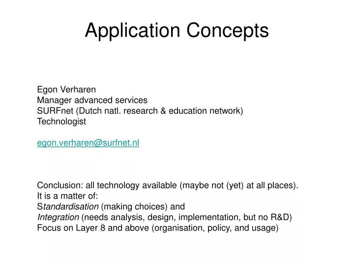 application concepts