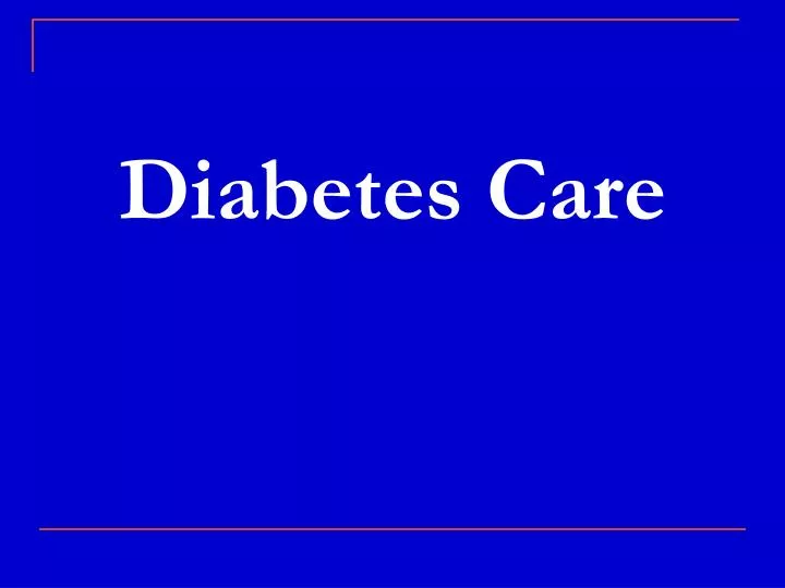 diabetes care