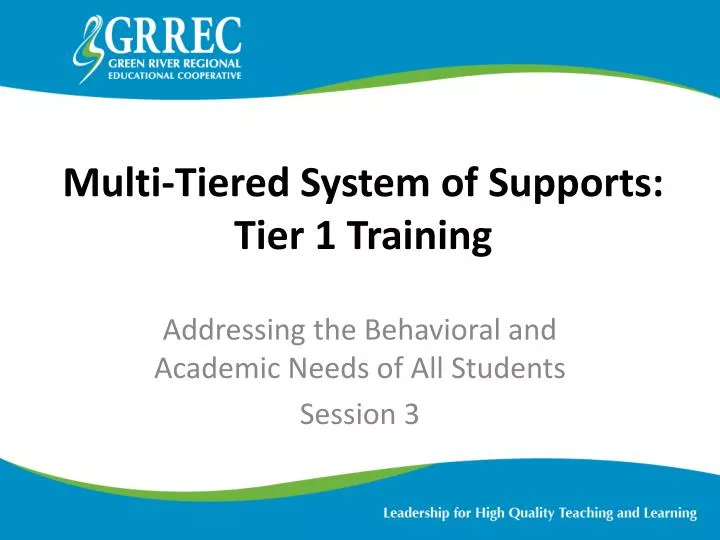 multi tiered system of supports tier 1 training