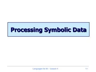 Processing Symbolic Data