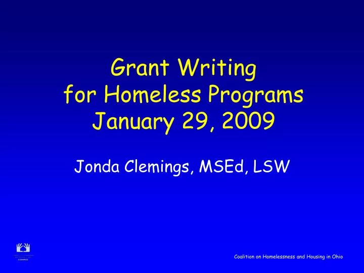 grant writing for homeless programs january 29 2009