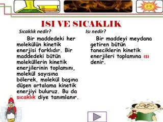 isi ve sicaklik