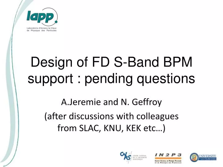 design of fd s band bpm support pending questions