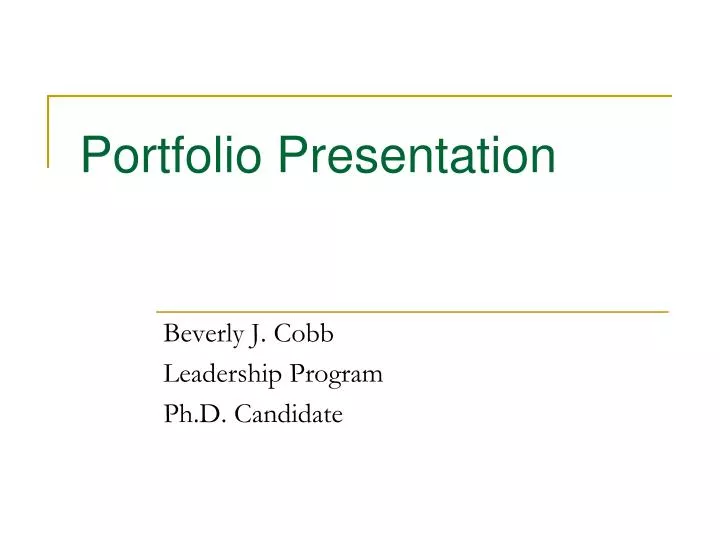 portfolio presentation