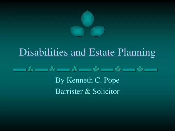 disabilities and estate planning