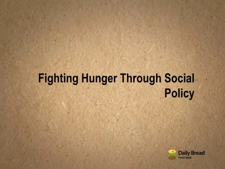 fighting hunger through social policy