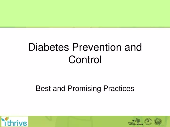 diabetes prevention and control