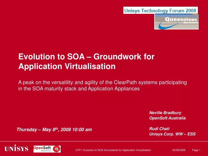 evolution to soa groundwork for application virtualisation