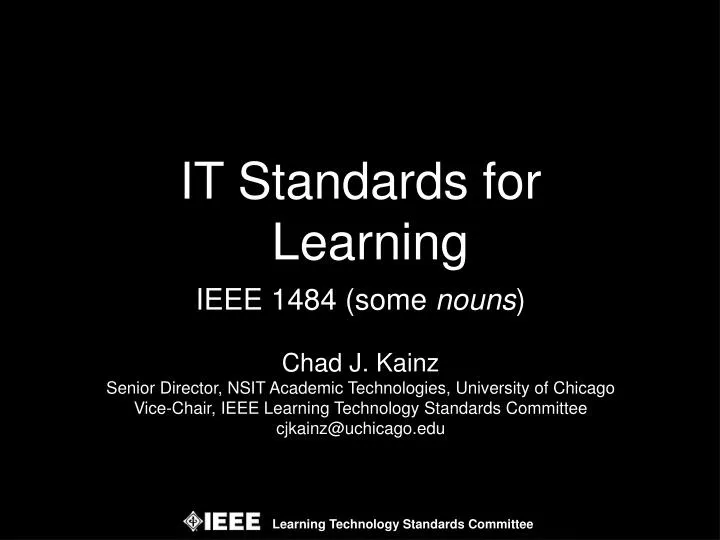 it standards for learning